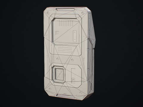 Terminale di accesso fantascientifico e tessera magnetica 5 opzioni colore LOD - PBR Game Ready Low-poly Modello 3D