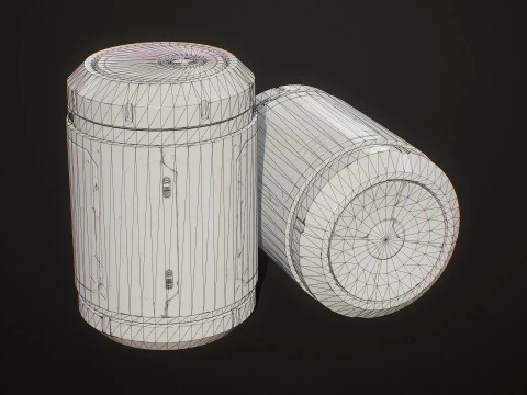 Sci-Fi Biohazard Barrel 5 Color Options LODs - PBR Game Ready Low-poly 3D Model