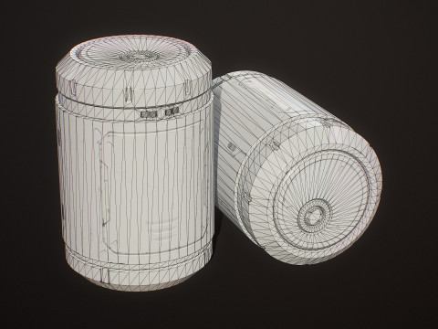 Sci-Fi Radioactive Barrel 6 op&ccedil;&otilde;es de cores LODs - PBR Game Ready Low-poly Modelo 3D