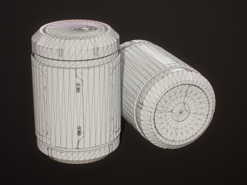 Sci-Fi Radioactive Barrel 6 op&ccedil;&otilde;es de cores LODs - PBR Game Ready Low-poly Modelo 3D