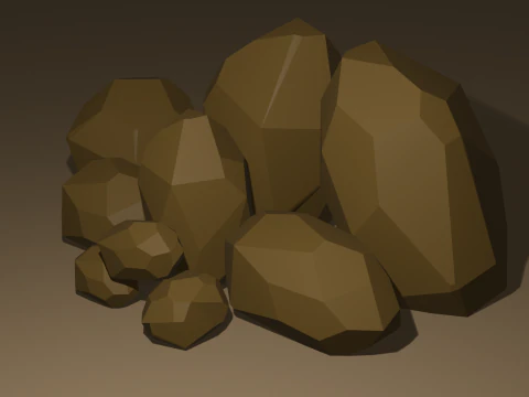 Low Poly Rocks Pack Low-poly 3D Model