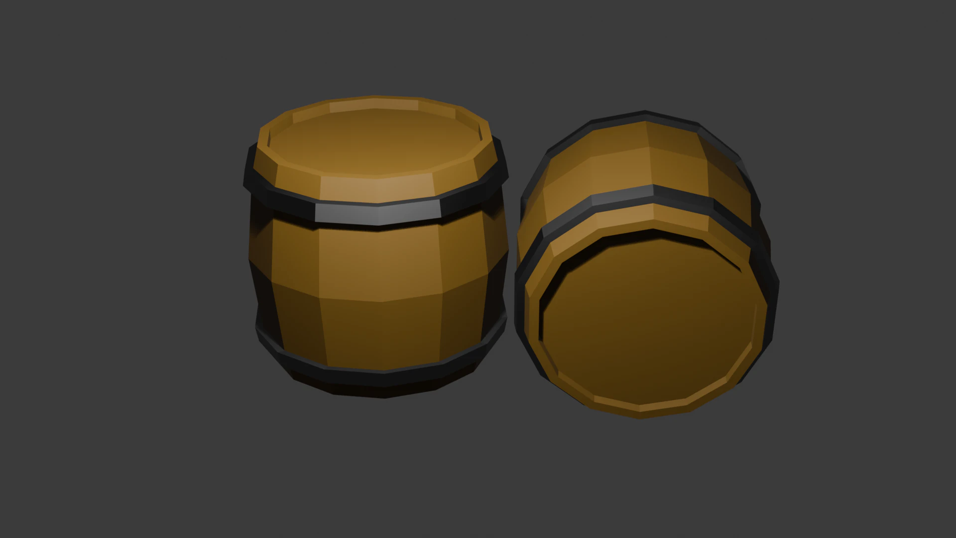 Low Poly Barrel Pack Low-poly 3D Model .c4d .max .obj .3ds .fbx .stl .blend 