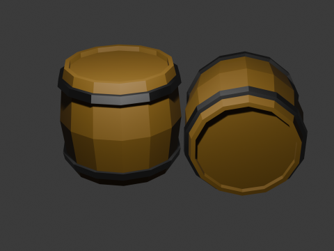 Pacote de barril Low Poly Low-poly Modelo 3D