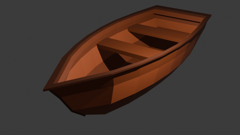 Low Poly Roeiboot Low-poly 3D Model .c4d .max .obj .3ds .fbx .stl .blend