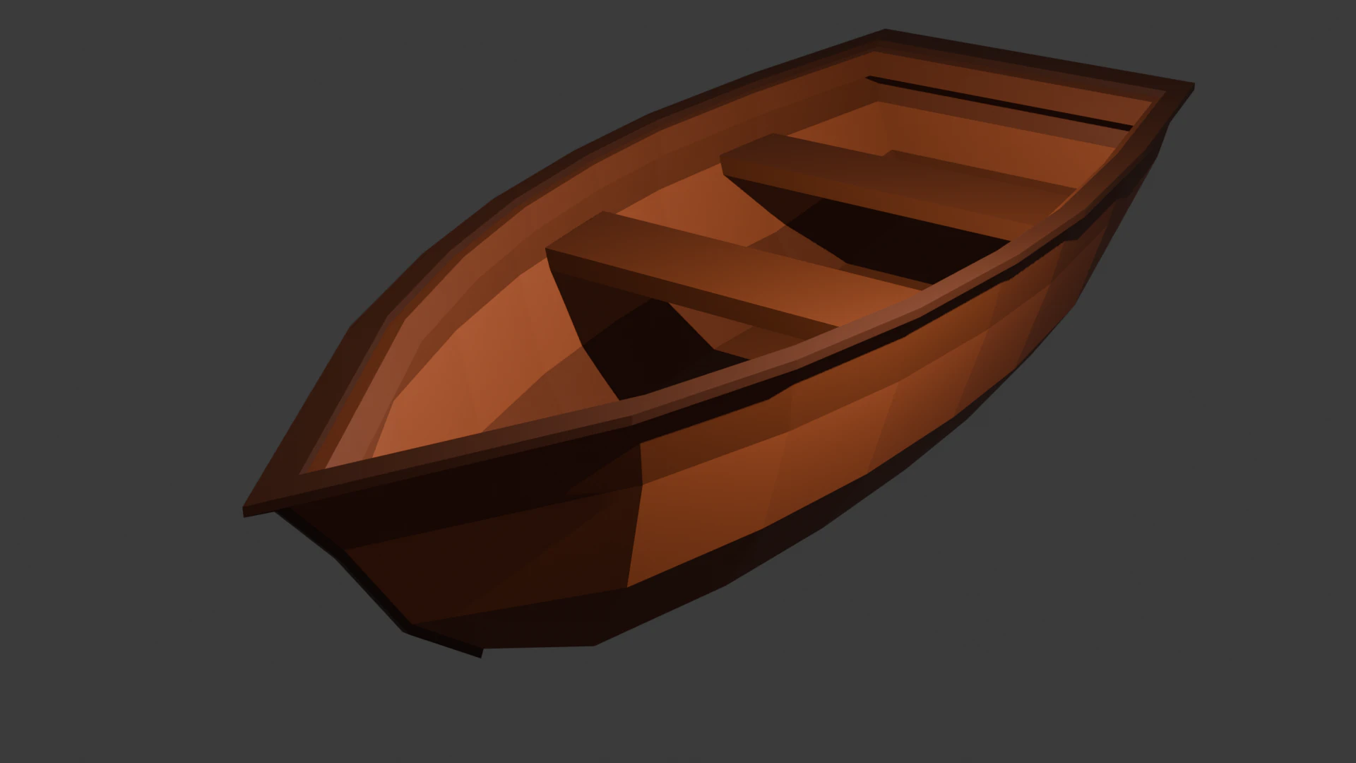 Low Poly Rowboat Low-poly 3D Model .c4d .max .obj .3ds .fbx .stl .blend 