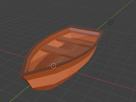 Low Poly Rowboat Low-poly 3D Model