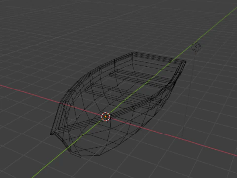 Low Poly Rowboat Low-poly 3D Model