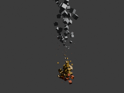 Стилизованная низкополигональная анимация у костра Низкополигональная 3D Модель