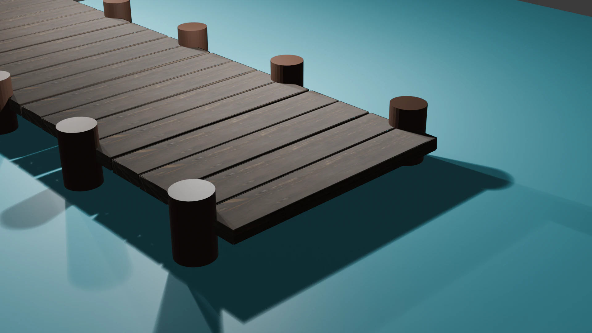 Low Poly Wooden Pier Low-poly 3D Model .c4d .max .obj .3ds .fbx .stl .blend 