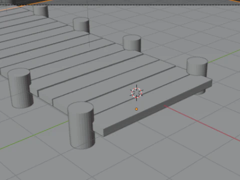 Low Poly Wooden Pier Low-poly 3D Model
