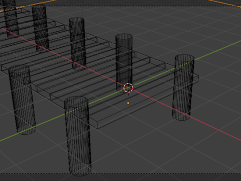 Низкополигональная Деревянный пирс Низкополигональная 3D Модель