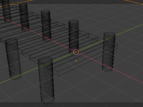 Low Poly Wooden Pier Low-poly 3D Model