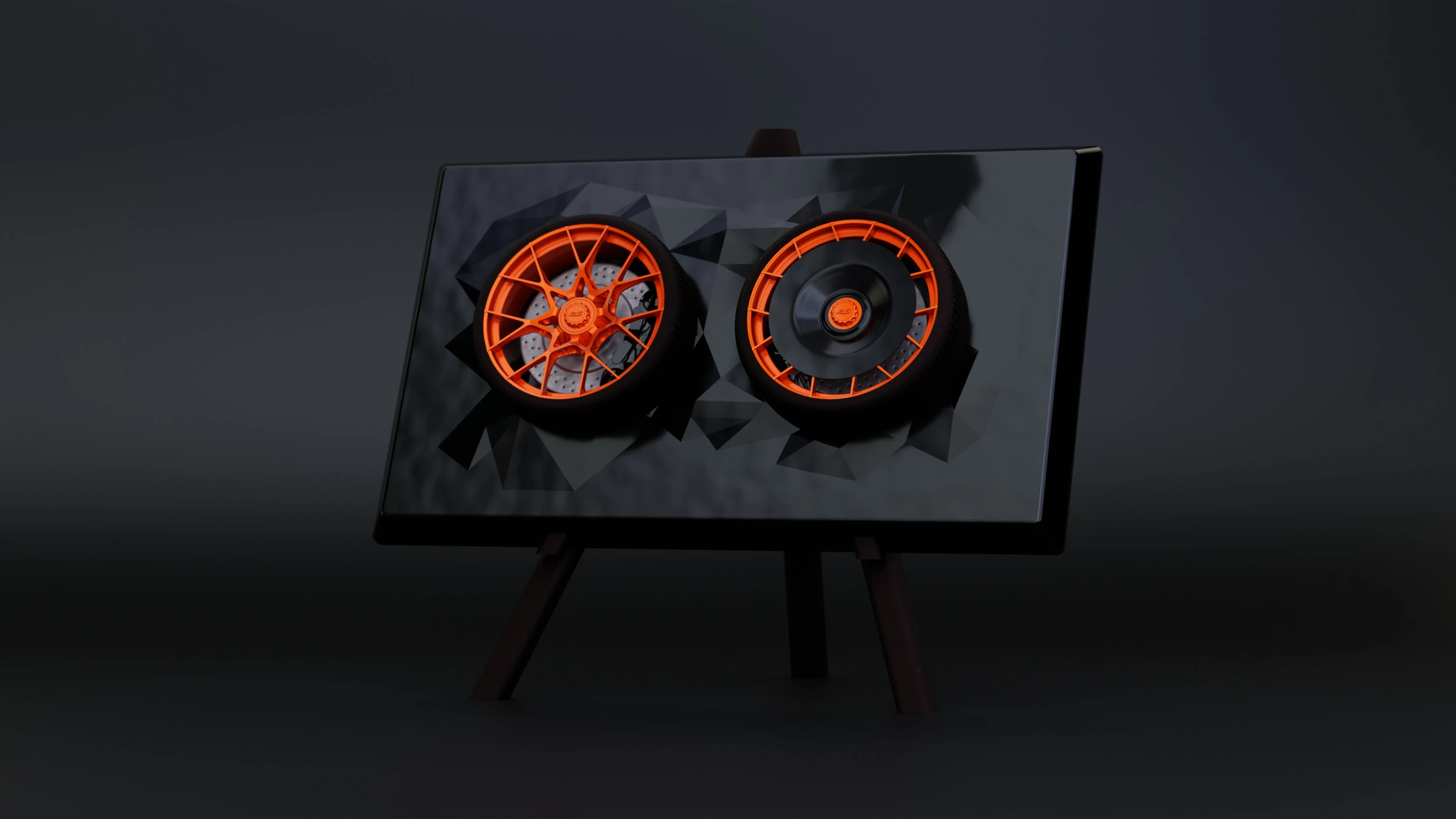 Porsche 911 GT3 RS 992 Wheel Art Desktop Display 3D Print Model .c4d .max .obj .3ds .fbx .stl .blend 