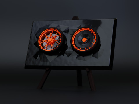 Porsche 911 GT3 RS 992 Wheel Art-bureaubladdisplay 3D printmodel