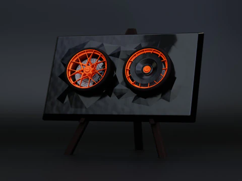 Porsche 911 GT3 RS 992 Wheel Art Desktop Display 3D Print Model