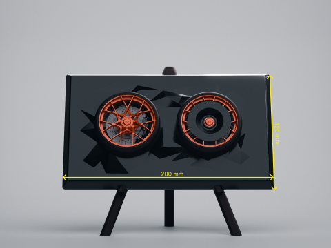 Porsche 911 GT3 RS 992 Wheel Art-bureaubladdisplay 3D printmodel