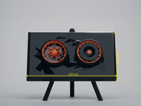 Porsche 911 GT3 RS 992 Wheel Art Desktop Display 3D Print Model