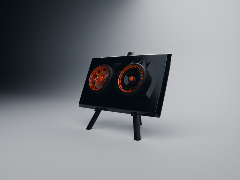 Porsche 911 GT3 RS 992 Wheel Art-bureaubladdisplay 3D printmodel