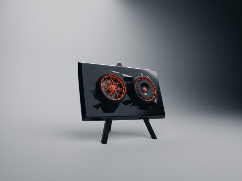 Porsche 911 GT3 RS 992 Wheel Art-bureaubladdisplay 3D printmodel