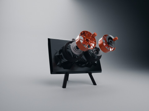 Porsche 911 GT3 RS 992 Wheel Art-bureaubladdisplay 3D printmodel