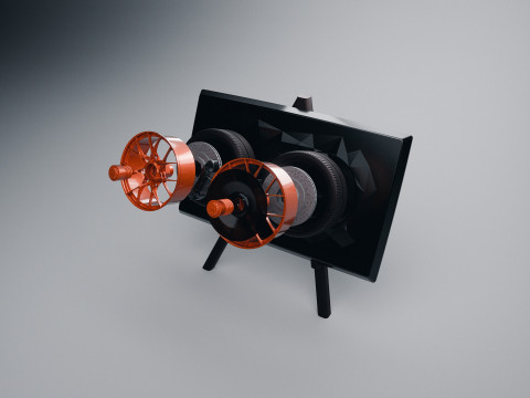 Porsche 911 GT3 RS 992 Wheel Art-bureaubladdisplay 3D printmodel