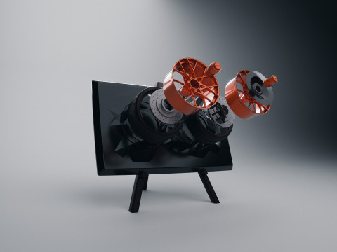 Porsche 911 GT3 RS 992 Wheel Art-bureaubladdisplay 3D printmodel