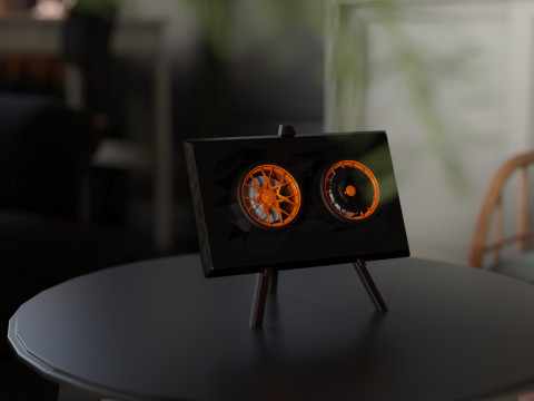 Porsche 911 GT3 RS 992 Wheel Art-bureaubladdisplay 3D printmodel