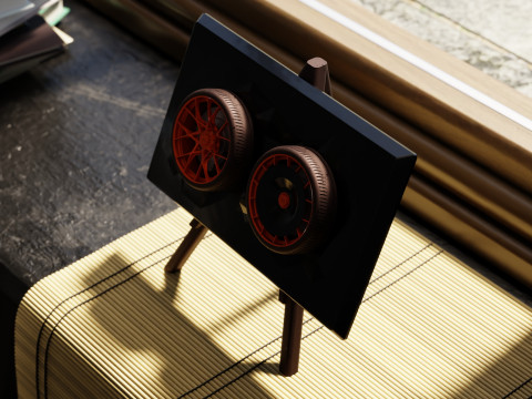 Porsche 911 GT3 RS 992 Wheel Art-bureaubladdisplay 3D printmodel