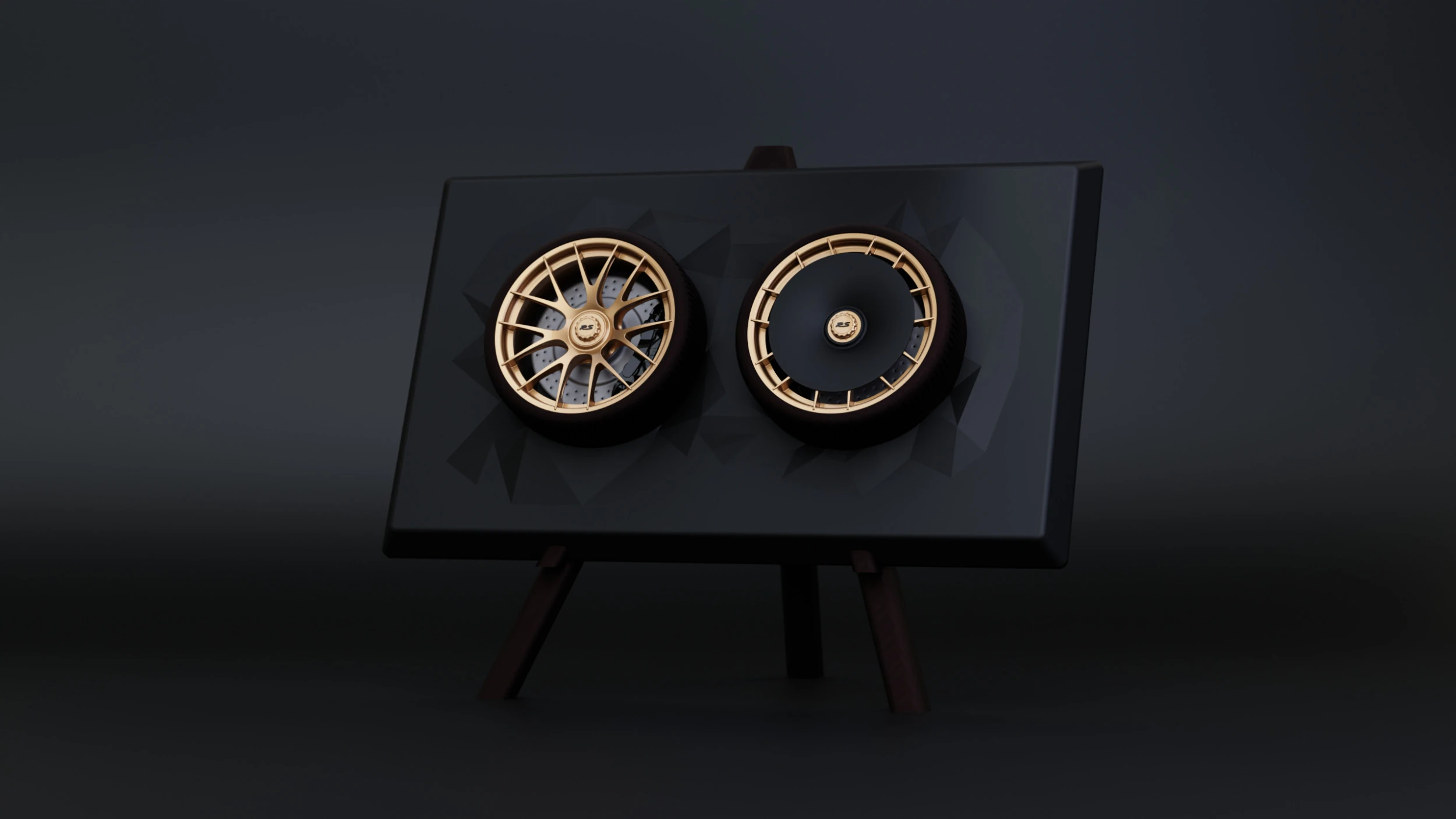 Porsche 911 GT3 RS 992 Wheel Art Desktop Display - Model 2 3D Print Model .c4d .max .obj .3ds .fbx .stl .blend 