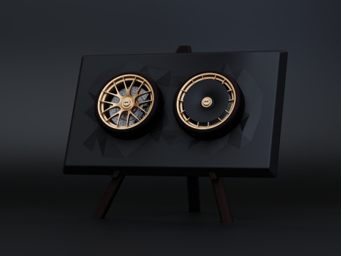 Wyświetlacz biurkowy Porsche 911 GT3 RS 992 Wheel Art - Model 2 Model do druku 3D