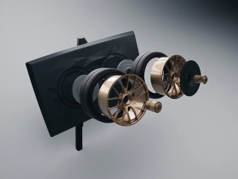 Porsche 911 GT3 RS 992 Wheel Art Desktop Display - Model 2 3D Print Model