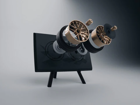 Porsche 911 GT3 RS 992 Wheel Art Desktop Display - Model 2 3D Print Model