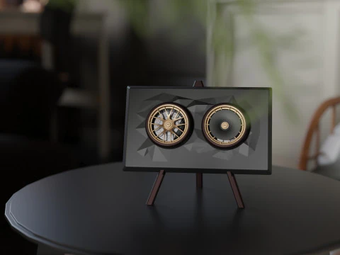 Porsche 911 GT3 RS 992 Wheel Art Desktop Display - Model 2 3D Print Model