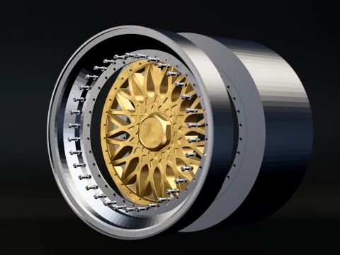 BBS RS - 3-Piece Wheel RC Scale Model STL 3D Print Model