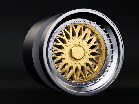 BBS RS - 3-Piece Wheel RC Scale Model STL 3D Print Model