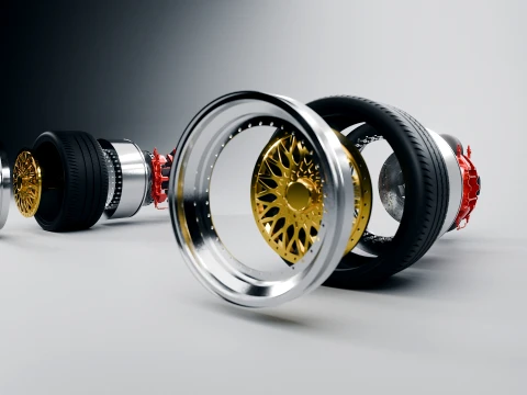 BBS RS - 3-Piece Wheel RC Scale Model STL 3D Print Model