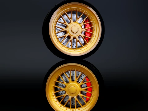 BBS LM Style Wheel Tire RC - Scale Model Rim 3D Print Model