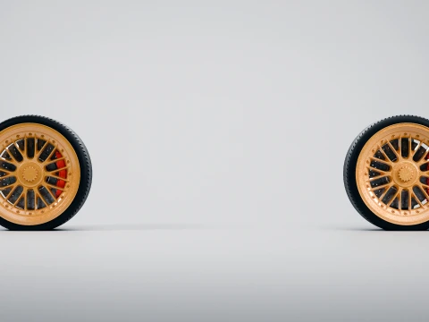 BBS LM Style Wheel Tire RC - Scale Model Rim 3D Print Model