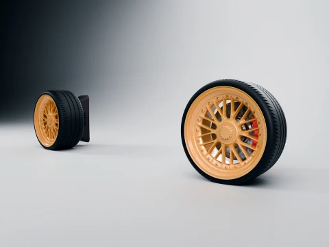 BBS LM Style Wheel Tire RC - Scale Model Rim 3D Print Model