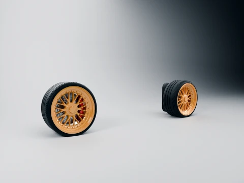 BBS LM Style Wheel Tire RC - Scale Model Rim 3D Print Model