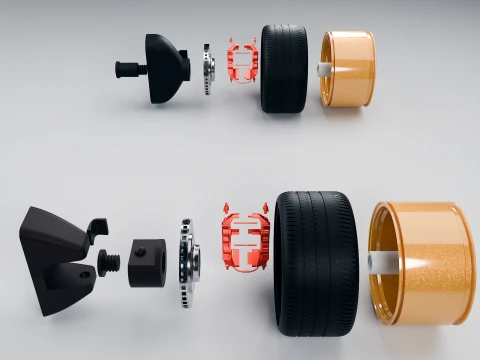 BBS LM Style Wheel Tire RC - Scale Model Rim 3D Print Model