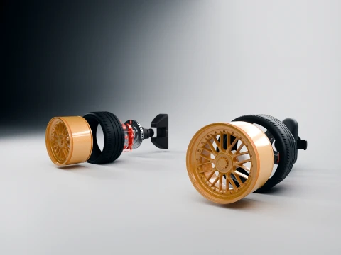 BBS LM Style Wheel Tire RC - Scale Model Rim 3D Print Model