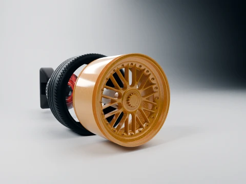 BBS LM Style Wheel Tire RC - Scale Model Rim 3D Print Model
