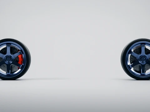 Volk Racing TE37 Wheel - Tire 3D Print Model