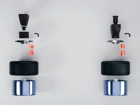 Volk Racing TE37 Wheel - Tire 3D Print Model