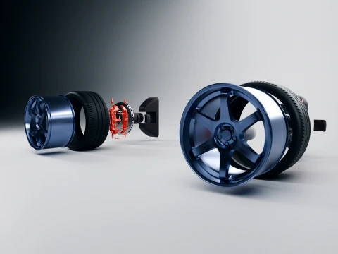 Volk Racing TE37 Wheel - Tire 3D Print Model