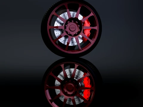 Audi R8 GT 2023 Pneu de Roda 110 Constru&ccedil;&otilde;es em Escala RC Modelo de Impressão 3D
