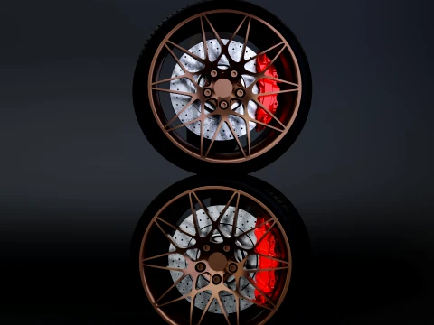 M4 GTS Wheel - Style 666 M - Tire - RC Scale Builds 3D Print Model