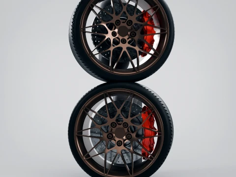 Колесо M4 GTS &mdash; стиль 666 M &mdash; шина &mdash; сборки в масштабе RC 3D Принт Модель