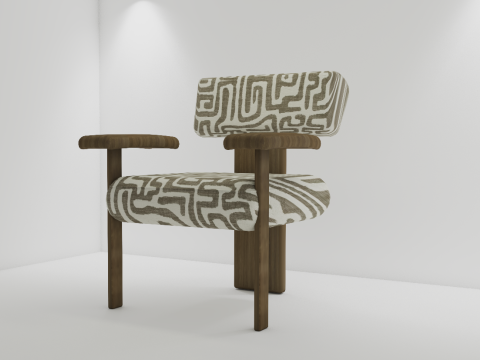 आधुनिक पैटर्न वाली कुर्सी 3D मॉडल